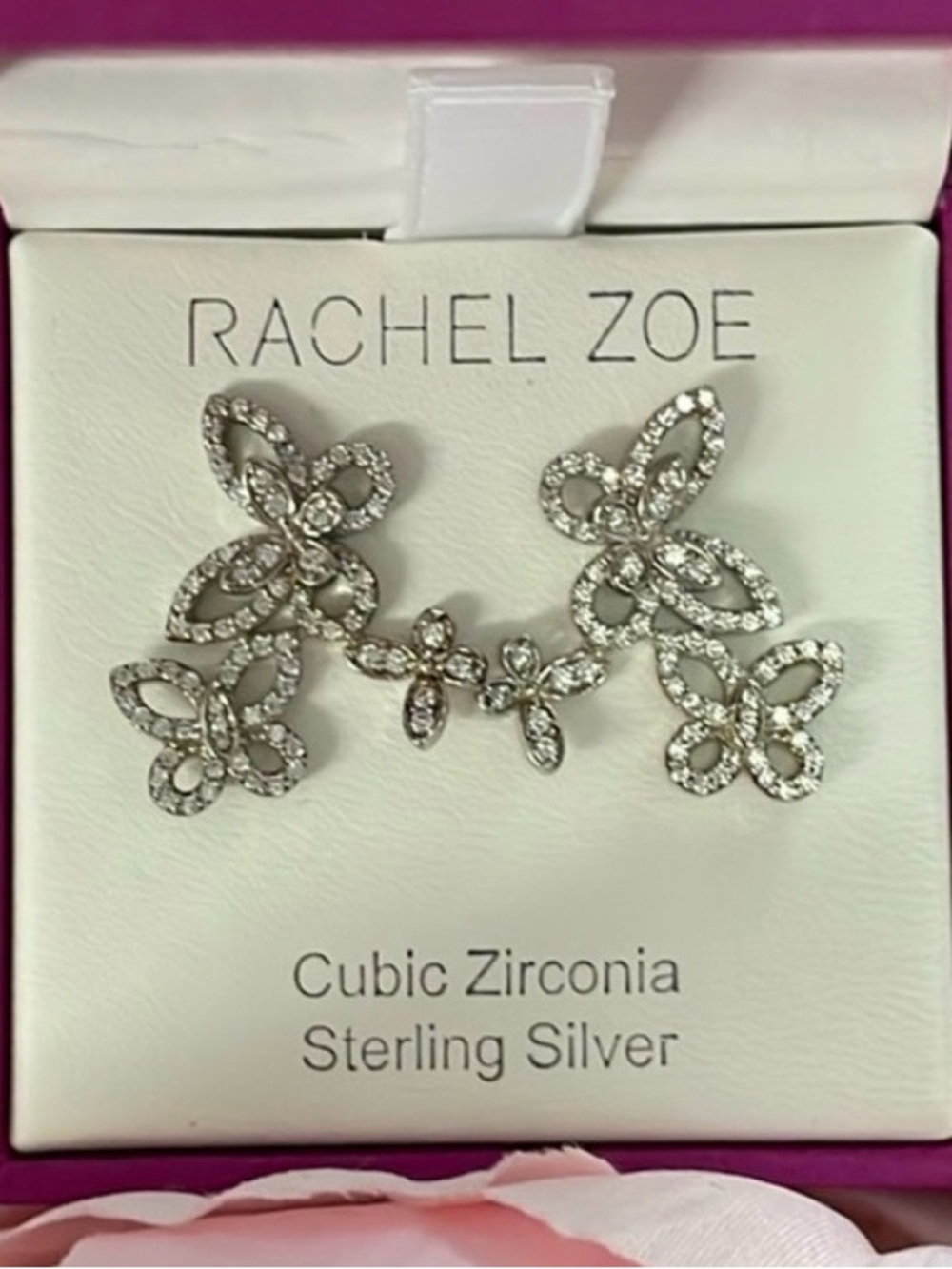 Rachel Zoe Sterling Silver Butterfly Trio Earrings - New